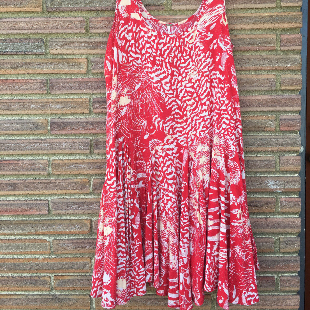 Free People Dress - Trapeze Red & White Floral siz